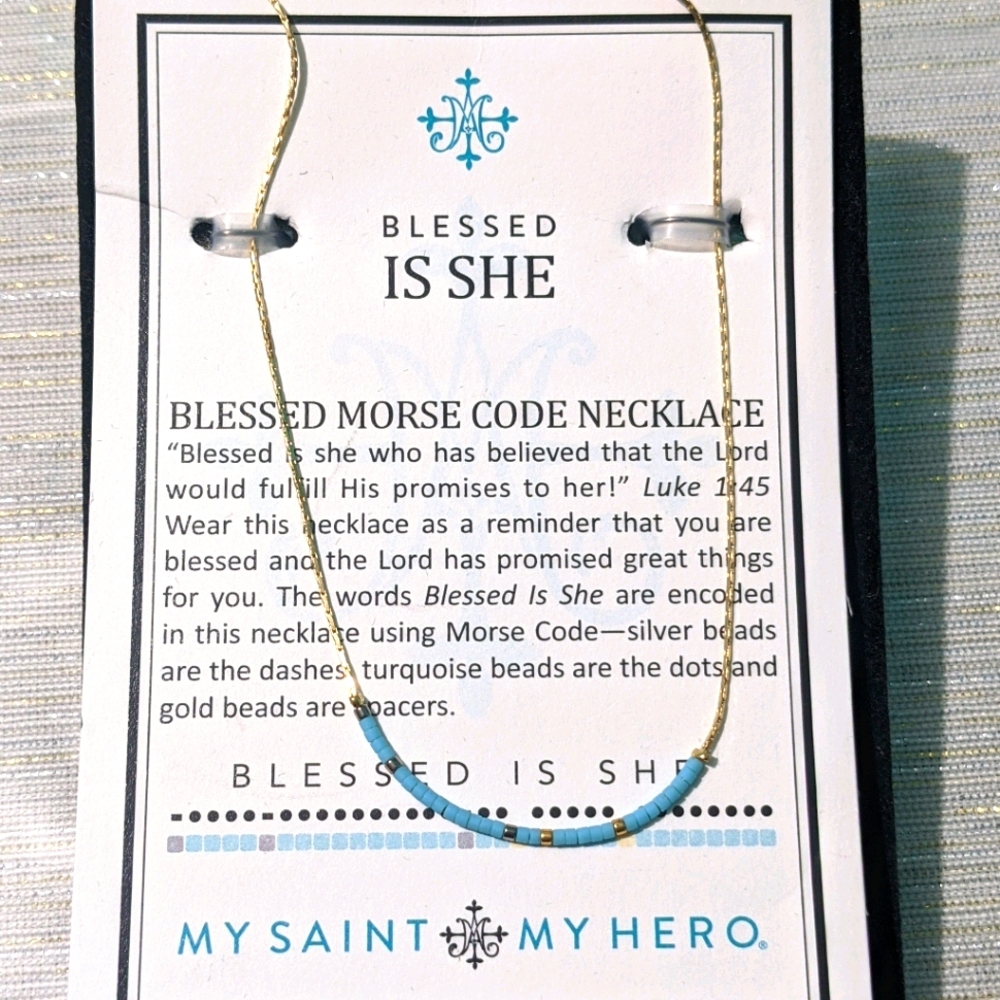 Blessed Is She Morse Code Necklace - image 1